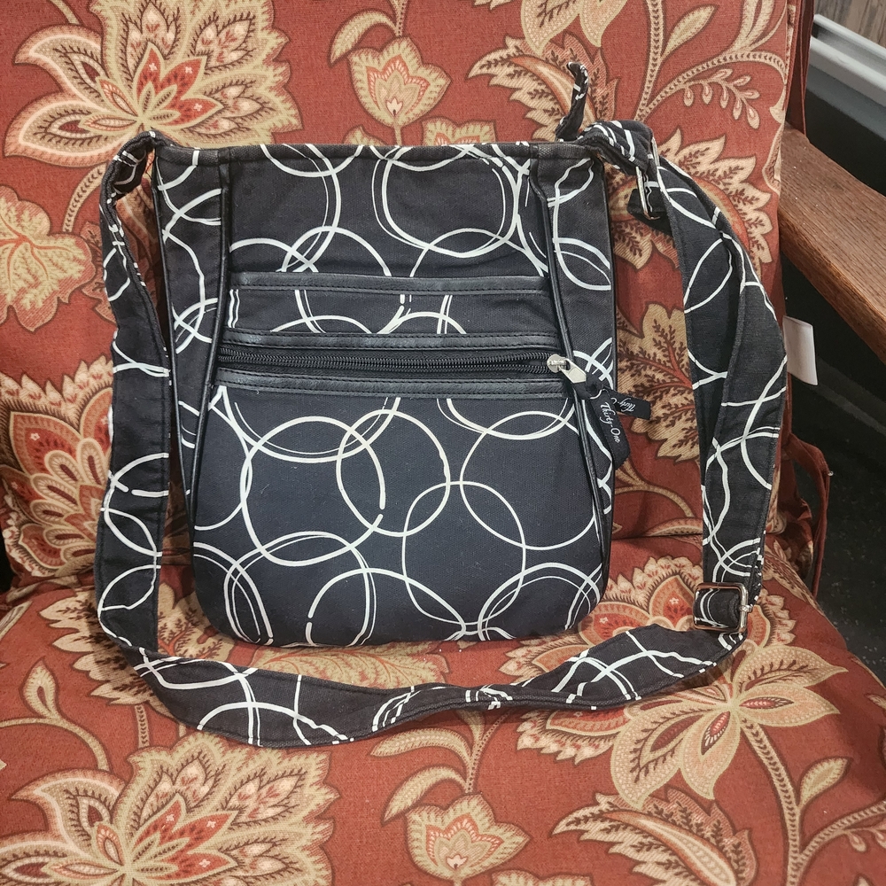 Thirty-One Black and White Crossbody Bag